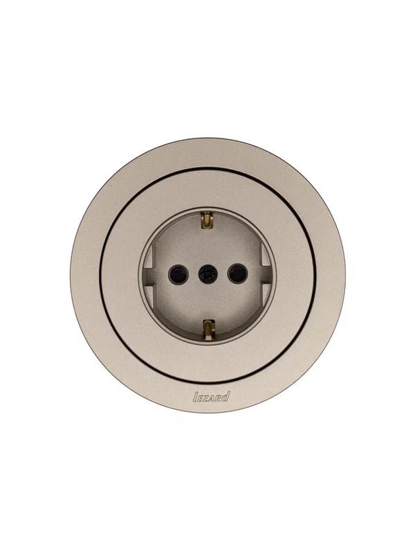  Розетка 1-м OSEN IP20 16А с защ. шторками ПБТ механизм титан LEZARD 743-3788-124B фото в каталоге от BTSprom.by