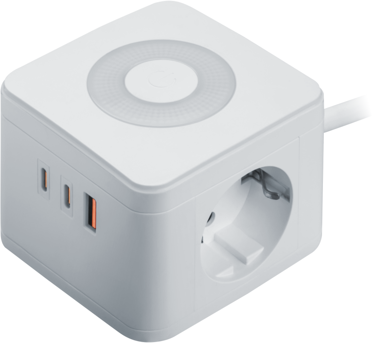удлинитель (куб) 2х1.4м с заземл. 16а ip20 95 685 npe-usb06-02-140-esc-3x1-pd20w 2хusb-c + usb-a + ночник с выкл. бел. navigator 95685 от BTSprom.by
