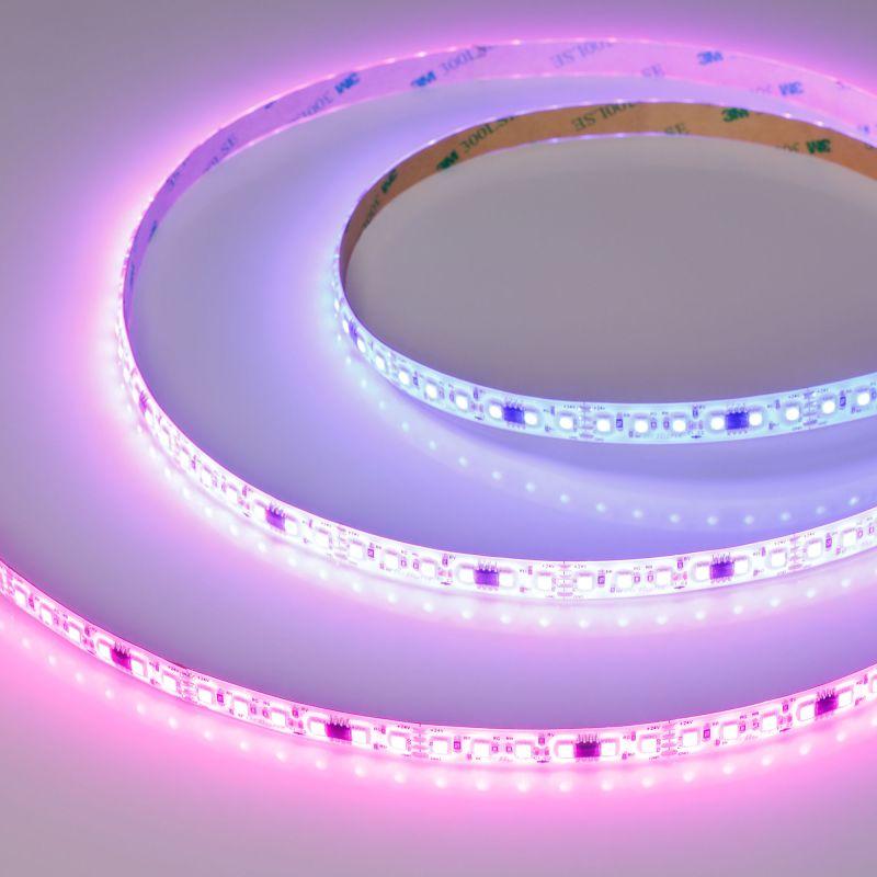 лента светодиодная spi-se-a120-10mm 24v rgb-px6-bpt 23вт/м ip65 2835 герметичная бегущий огонь (уп.5м) arlight 049451 от BTSprom.by