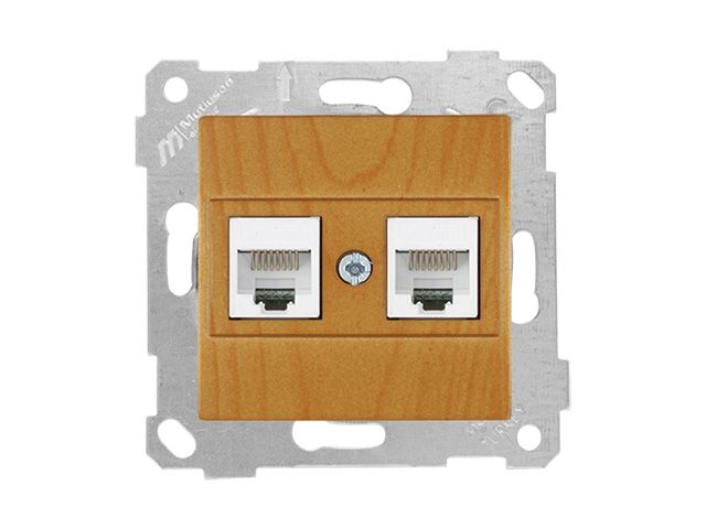 розетка компьютерная 2xrj45 (cat5e, скрытая, без рамки) дуб, rita, mutlusan 2200 138 0158 от BTSprom.by