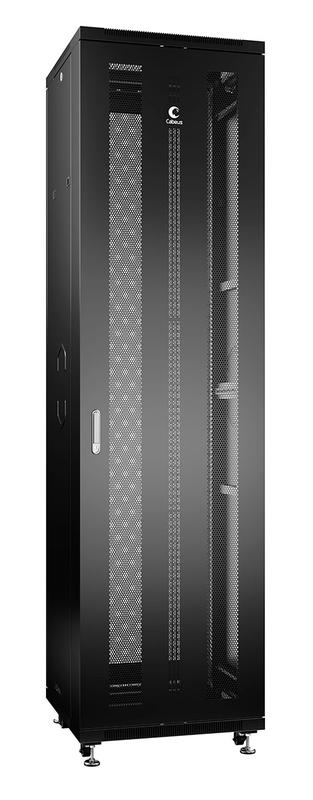 шкаф монтажный телекоммуникационный напольн. nd-05c-47u60/100-bk 19дюйм 47u 600х1000х2277мм для распределит. и серверн. оборудования; передн. и задн. перфорир. двери ручка с замком ral 9004 черн. cabeus 8537c от BTSprom.by