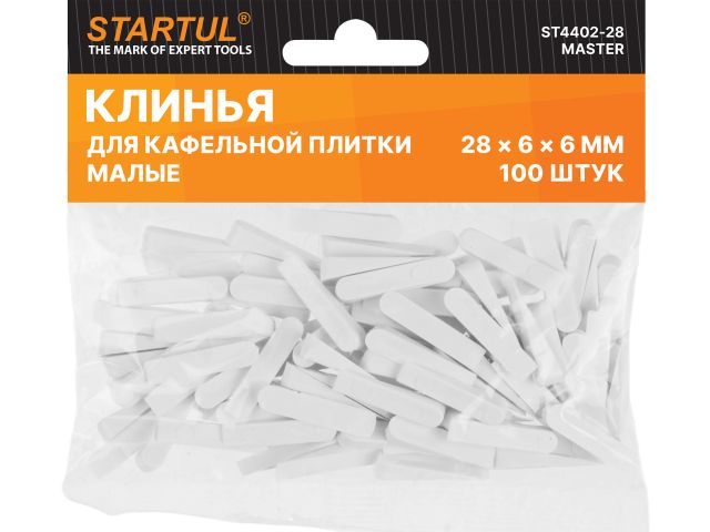 клин д/каф. плитки малый 28х6х6мм 100шт startul master (st4402-28) (используются без зажимов, свп) st4402-28 от BTSprom.by