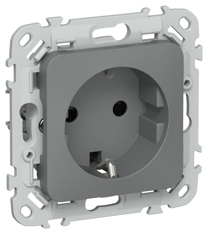розетка сп flite рсш11-1-флма 16а с заземл. с защ. шторками безвинтовое крепление механизм мокрый асфальт iek fi-r14-16-1-k80 от BTSprom.by