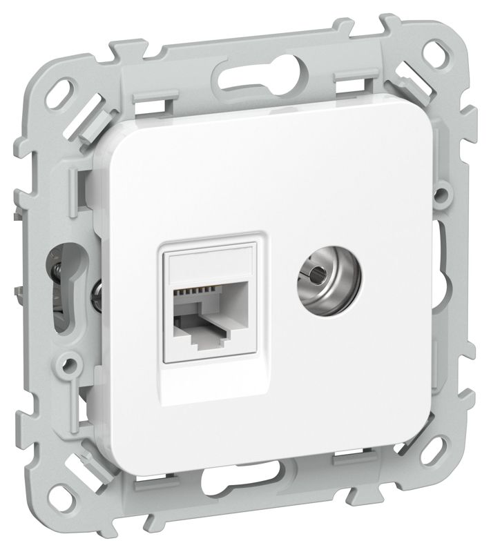 розетка 2-м сп flite рктв6-2-0-флб rj45/tv кат.6 utp механизм бел. iek fi-ak22-2-k01 от BTSprom.by