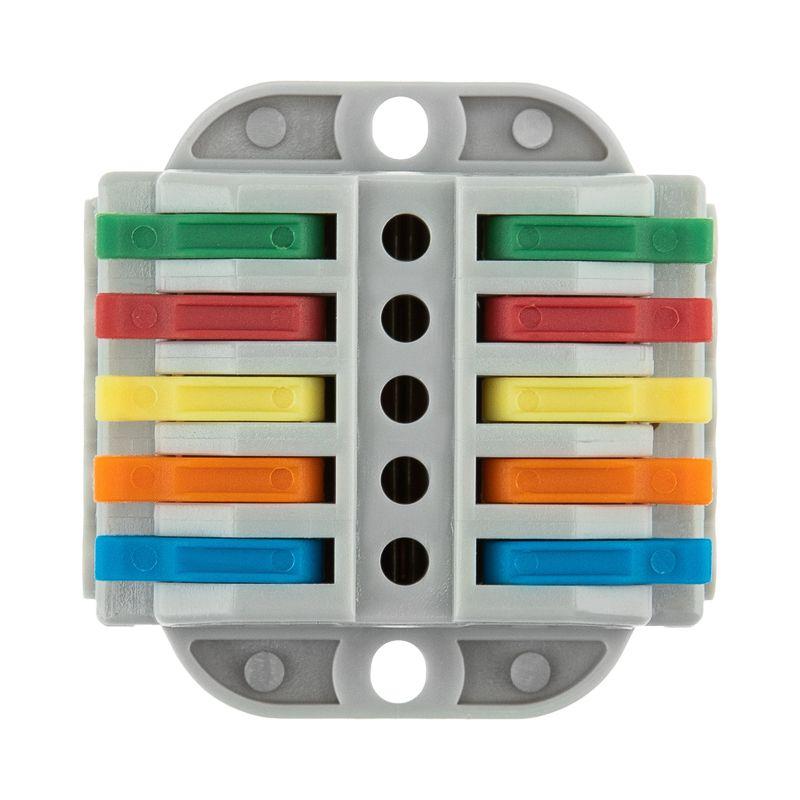  Клемма строительно-монтажная СМК проходная 222-425P 5п 0.08-4кв.мм с монтажной площадкой сер. (блист.4шт) Rexant 07-6265-4 фото в каталоге от BTSprom.by