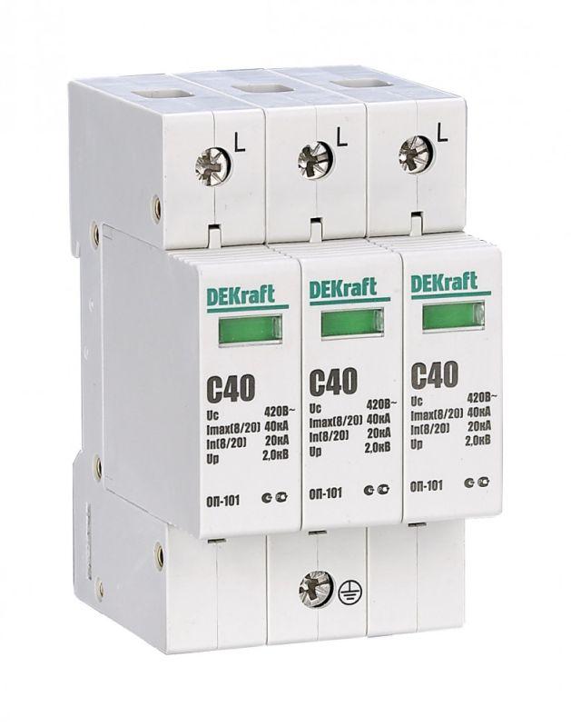 ограничитель перенапряжения оп-101 3п 40ка c 420в dekraft 18017dek от BTSprom.by