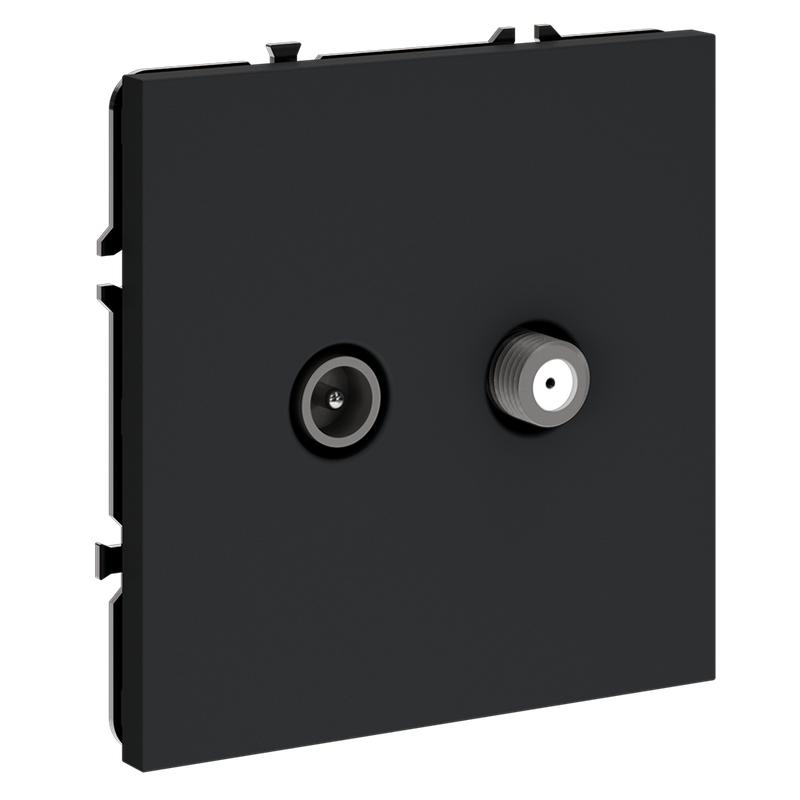  Розетка телевизионная оконечная TV + SAT 2-м СП S70 механизм графит Voltum VLS060407 фото в каталоге от BTSprom.by