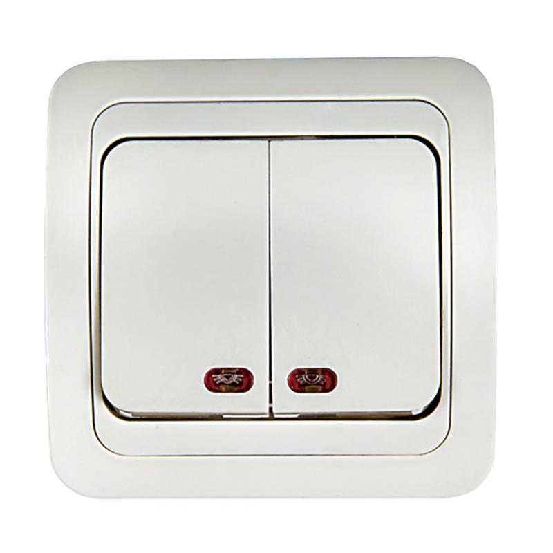 выключатель 2-кл. сп classico 2123 10а ip20 с подсветкой бел. asd / in home 4680005959877 от BTSprom.by