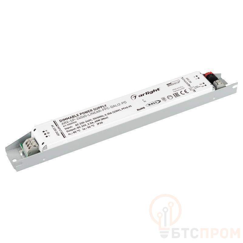 Блок питания ARV-SP-24060-LINEAR-PFC-DALI2-PD 24В 2.5А 60Вт IP20 металл Arlight 025595(2) фото в каталоге от BTSprom.by  Блок питания ARV-SP-24060-LINEAR-PFC-DALI2-PD 24В 2.5А 60Вт IP20 металл Arlight 025595(2) фото в каталоге от BTSprom.by