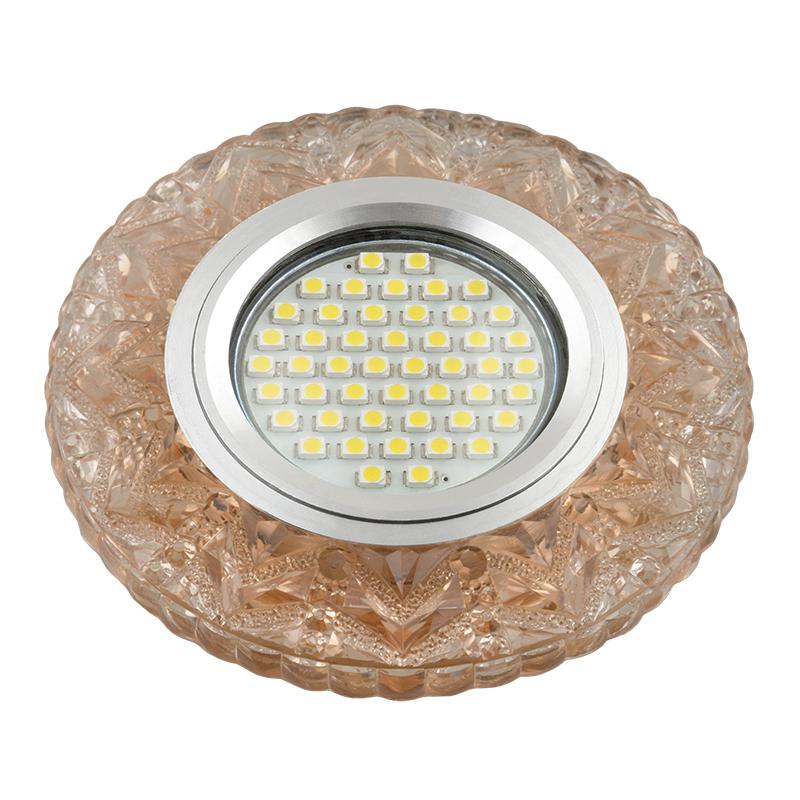 светильник dls-l146 gu5.3 glassy/tea gu5.3 встраив. доп. светодиод. подсветка 3вт без лампы стекло fametto ul-00003895 от BTSprom.by