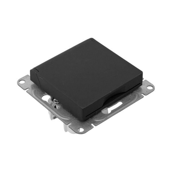  Розетка СП Эпика 16А IP44 с заземл. защ. шторки с крышкой механизм черн. EKF UP1-SOB-111-44 фото в каталоге от BTSprom.by