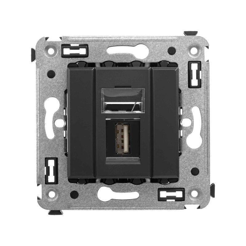 розетка usb 2.0 1-м сп avanti "черный матовый" тип а-а dkc 4412403 от BTSprom.by