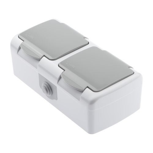  Розетка 2-м ОП 16А 250В 2P+E Schuko IP54 защ. шторки с заземл. Atlantic сер. 5-204-03 Intro Б0051061 фото в каталоге от BTSprom.by