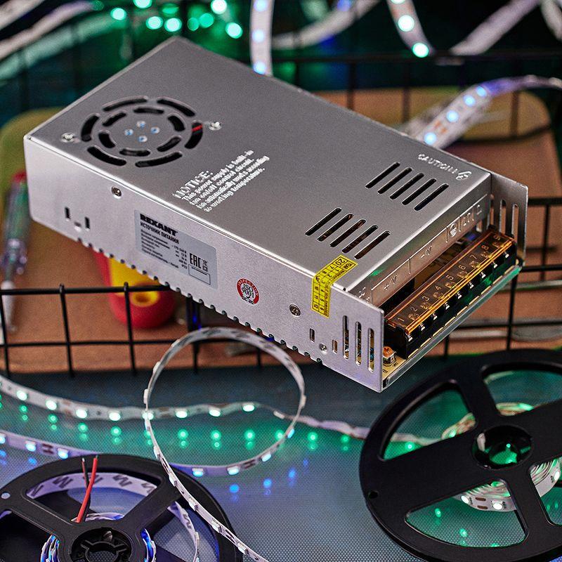  Источник питания Slim 12В DC 34A 400Вт с разъемами под винт без влагозащ. IP23 Rexant 200-400-1 фото в каталоге от BTSprom.by