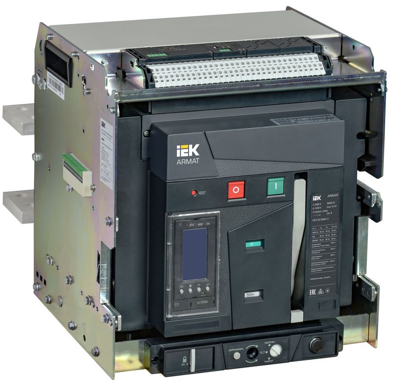 выключатель автоматический воздушный 3п d 2500а 85ка tt выдвижн. с комплектом аксессуаров armat iek ar-acb-3vd-085-2500a-ttcf от BTSprom.by