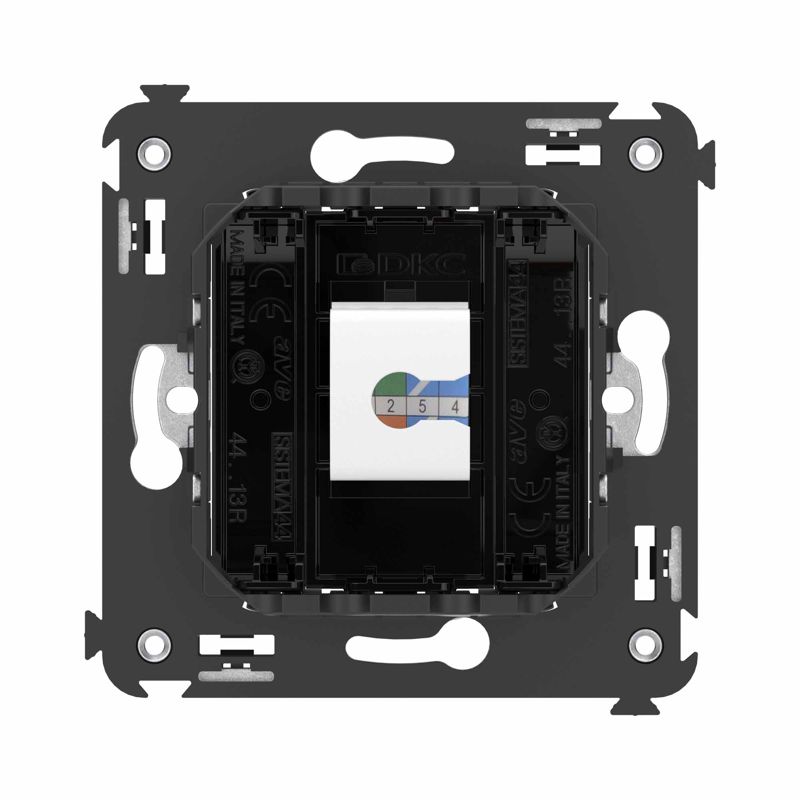  Розетка телефонная 1-м СП Avanti "Черный квадрат" RJ12 без шторок механизм DKC 4402613 фото в каталоге от BTSprom.by