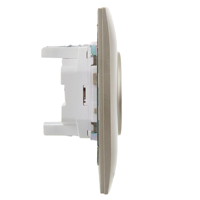  Розетка 2-м SKANDY 10А без заземл. защ. шторки в сборе SK-R09Sh шампань IEK SK-R23-10-K37-F фото в каталоге от BTSprom.by