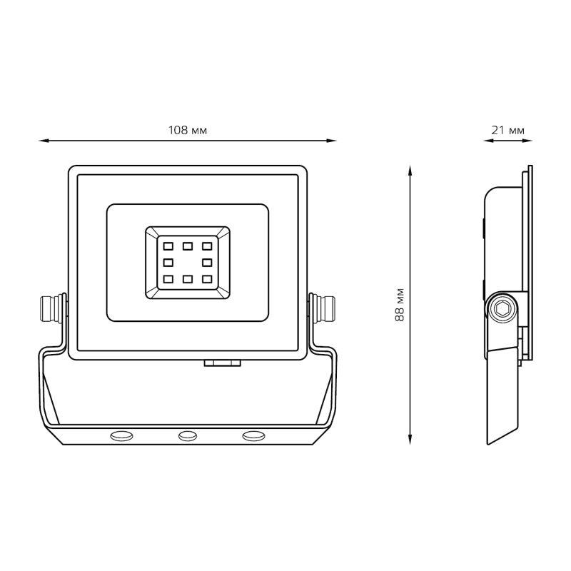  Прожектор светодиодный Elementary 10Вт IP65 6500К 850лм PROMO G3 черн. GAUSS 613100310P фото в каталоге от BTSprom.by