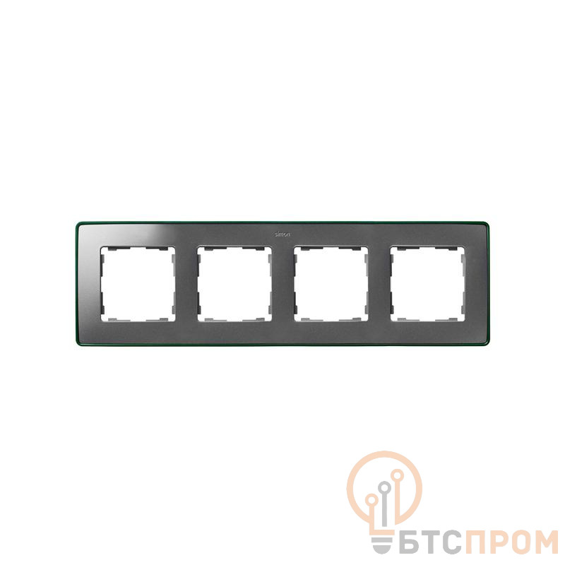 Рамка 4-м Simon82 Detail холодный алюм.; основание зел. Simon 8201640-253 фото в каталоге от BTSprom.by  Рамка 4-м Simon82 Detail холодный алюм.; основание зел. Simon 8201640-253 фото в каталоге от BTSprom.by