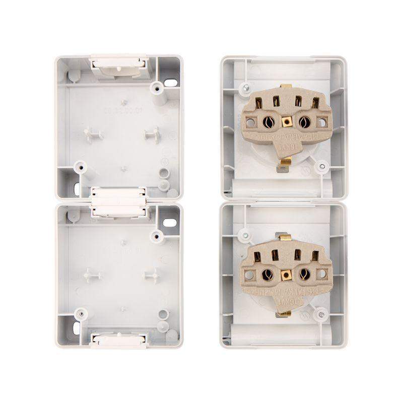  Блок розеток 2-м ОП INDUSTRIAL IP54 вертик. с заземл. керамика бел. Kranz KR-78-0801 фото в каталоге от BTSprom.by