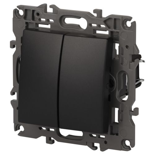  Переключатель 2-кл. СП Elegance 14-1106-05 10А IP20 250В 10AX механизм антрацит Эра Б0034247 фото в каталоге от BTSprom.by