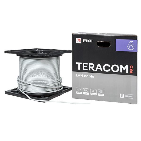  Кабель витая пара F/UTP кат.6 4 пары 23 AWG solid PVC сер. (уп.305м) TERACOM PRO EKF TRP-6FTP-04PVC-GY-IN3 фото в каталоге от BTSprom.by