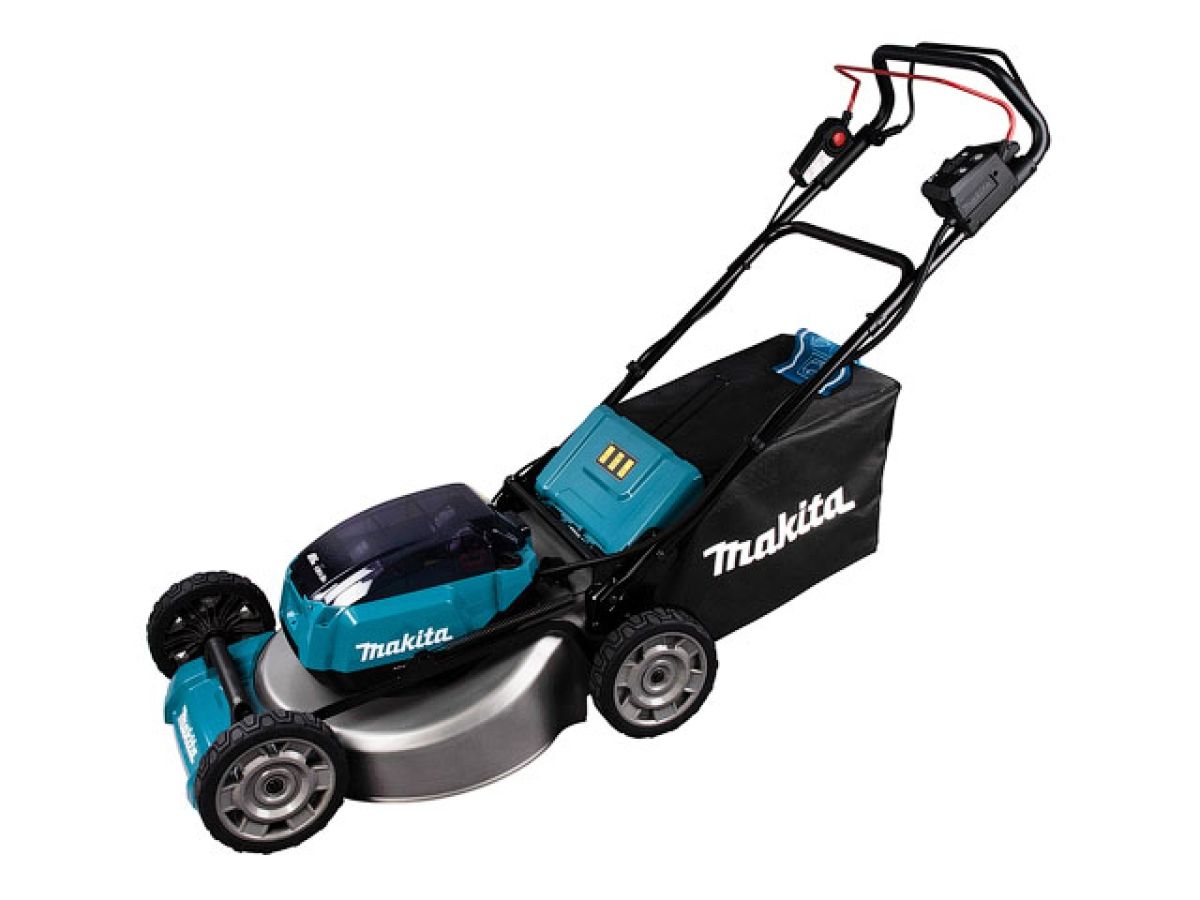 газонокосилка аккумуляторная makita lxt dlm 532 z (18.0 в, без аккумулятора, самоходная, шир. 530 мм, выс. 20-100 мм, пластм. корпус, мульчир.,) dlm532z от BTSprom.by