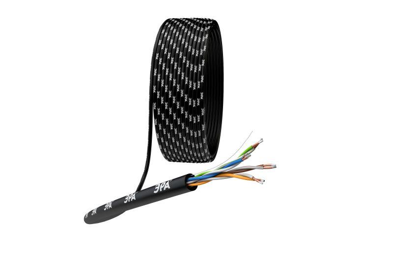 кабель витая пара u/utp кат.5e 4х2х24awg solid cca pe outdoor simple черн. (м) эра б0044436 от BTSprom.by