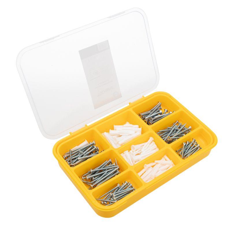  Набор саморезов и дюбелей 260шт пластик. коробка Kranz KR-01-3101-01 фото в каталоге от BTSprom.by