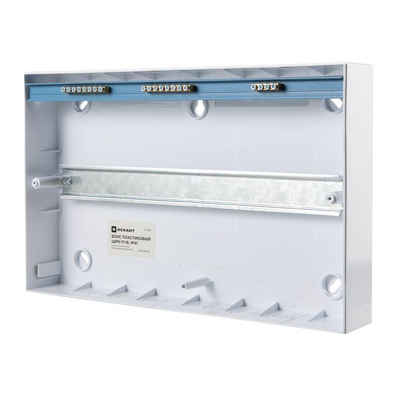  Бокс ЩРН-П-18 IP41 пластик. бел. Rexant 11-0318 фото в каталоге от BTSprom.by