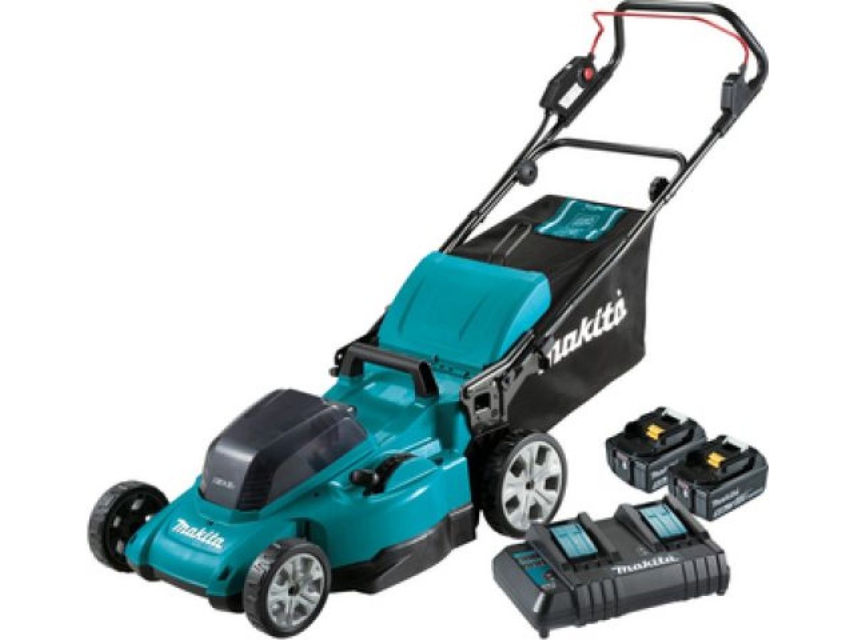 газонокосилка аккумуляторная makita lxt dlm480ct2 (36.0 в, 2 акк., 5.0 а/ч, li-ion, шир. 480 мм, выс. 20-100 мм, пластм. корпус, травосборник 62) dlm480ct2 от BTSprom.by