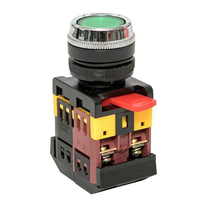 кнопка ablfs-22 с подсветкой зел. no+nc 230в proxima ekf ablfs-22-g от BTSprom.by