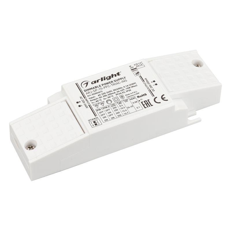блок питания arj-sp-15-pfc-triac-ins 15вт 26-42в 0.2-0.35а ip20 пластик arlight 026046(1) от BTSprom.by