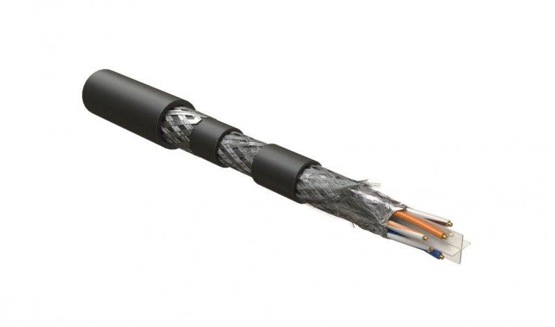 кабель f/utp кат.6 4х2х23 awg однопров. жилы solid бронир. lszh/ny ifutp4-c6-s23/1-arm/w-lszh/ny-bk для сетей industrial ethernet черн. (уп.500м) hyperline 444050 от BTSprom.by