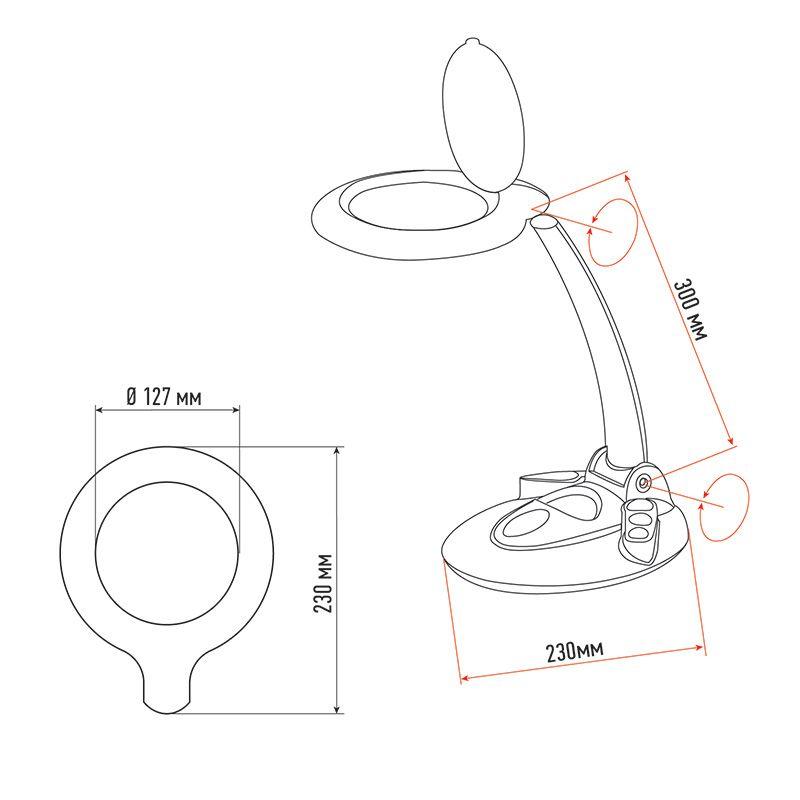  Лупа настольная 3D с подсветкой 60 LED сенсорная регулировка яркости VISAGISTE бел. Rexant 31-0261 фото в каталоге от BTSprom.by