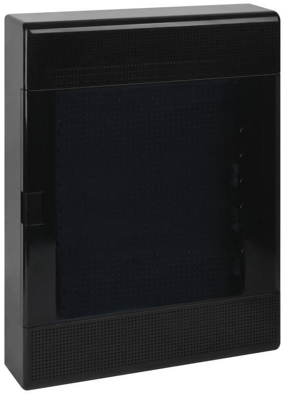 щит навесной 54мод. слаботочный мультимедийный с черн. дверцей с монтажн. платой в компл. рувинил 68054ч-сл от BTSprom.by