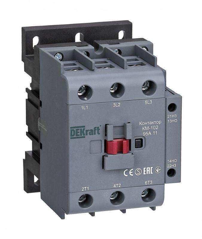 контактор км-102 95а кат. 24в ac 1но+1нз ac-3 ac-4 dekraft 22333dek от BTSprom.by