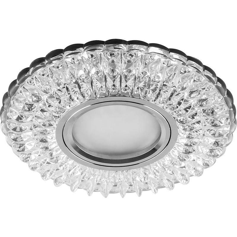 светильник потолочный встраиваемый со светодиодной подсветкой 15ledх2835 smd 4000к mr16 50вт g5.3 прозрачн. хром cd937 с драйвером в комплекте feron 29470 от BTSprom.by