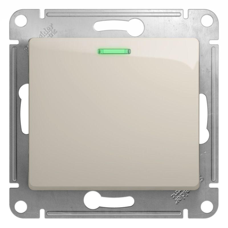 выключатель 1-кл. сп glossa 10а ip20 (сх. 1а) 10ax с подсветкой механизм молочн. se gsl000913 от BTSprom.by