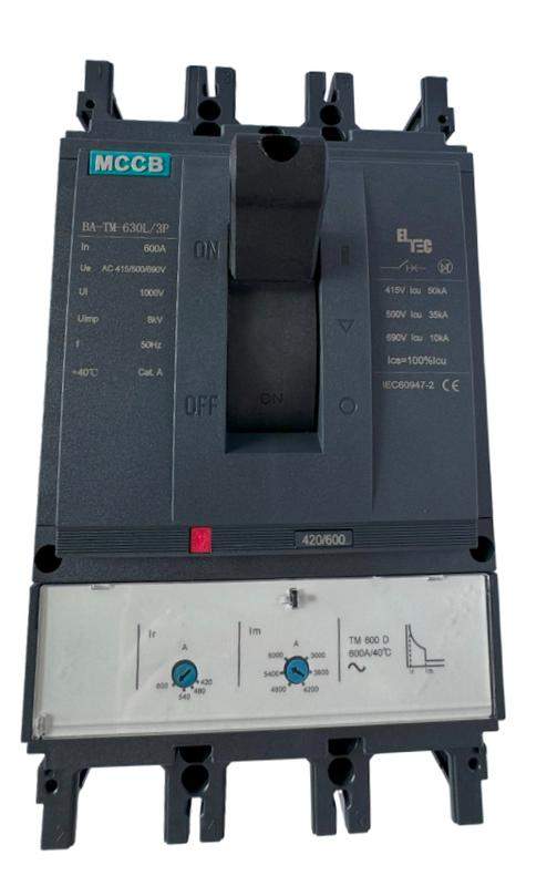  Выключатель автоматический MCCB BA-TM-630L/3P 630А (тепломагнитый ТМ ICU:50KA) ELTEC 1200630 фото в каталоге от BTSprom.by