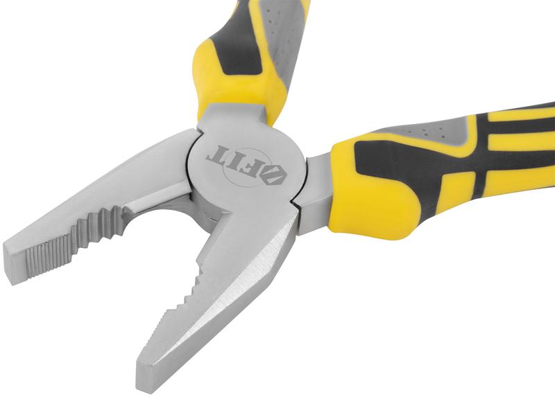  Плоскогубцы комбинированные "Смарт" трехцветные прорезиненные ручки никелевое покрытие 180мм FIT 50664 фото в каталоге от BTSprom.by