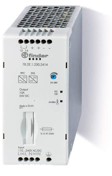 источник питания импульсный вход 110...250в ac/dc / выход 24в dc 240вт 60мм ip20 finder 782e12302414 от BTSprom.by