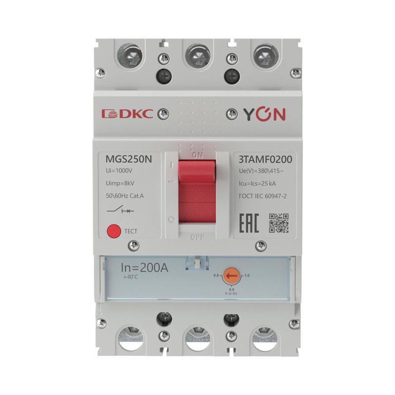  Выключатель автоматический MGS250 3P 160-200A 36kA YON MGS250N-3TAMF0200 фото в каталоге от BTSprom.by