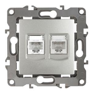 розетка компьютерная + телефонная 2-м эра12 12-3109-03 rj45 + rj11 ip20 алюм. эра б0018250 от BTSprom.by