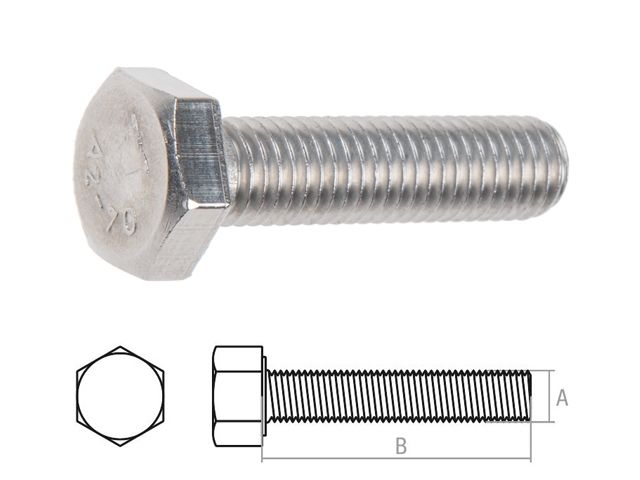 болт м16х50 шестигр., нерж.сталь (а2), din 933 (25 шт в карт. уп.) (starfix) 0933216-50 от BTSprom.by