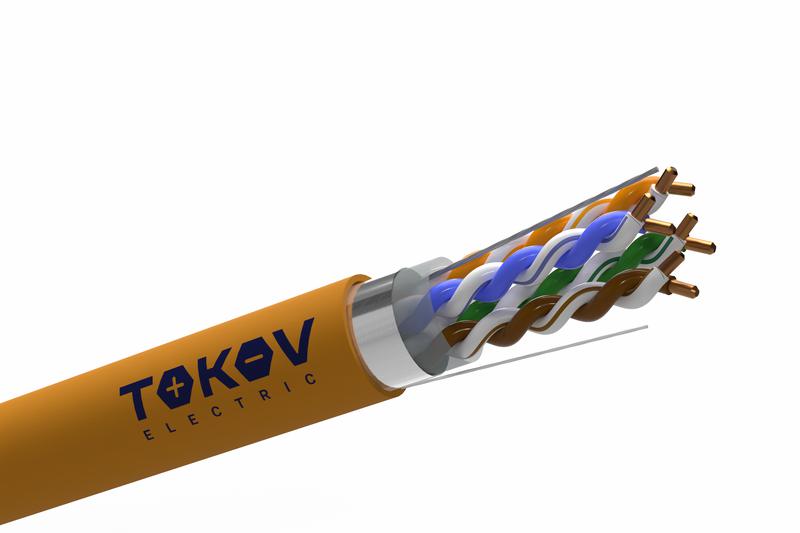 кабель витая пара f/utp 4х2х24awg(0.48мм) кат.5e нг(а)-hf (lszh) indoor fluke tested 305м (м) tokov electric tke-c10-f42-5e-305-lszh от BTSprom.by