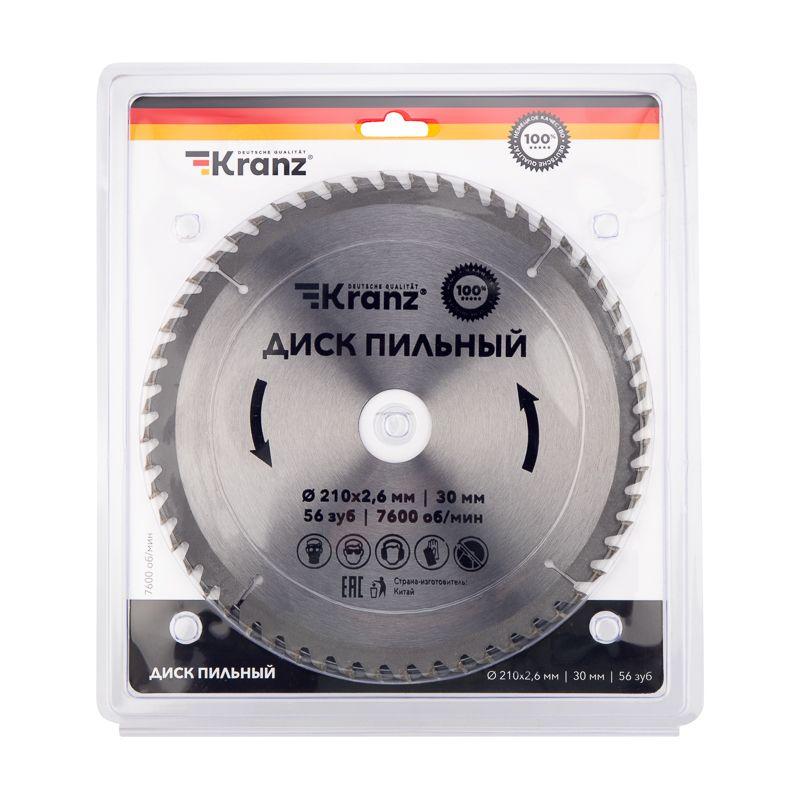  Диск пильный 210мм х56зуб х30мм Kranz KR-92-0123 фото в каталоге от BTSprom.by