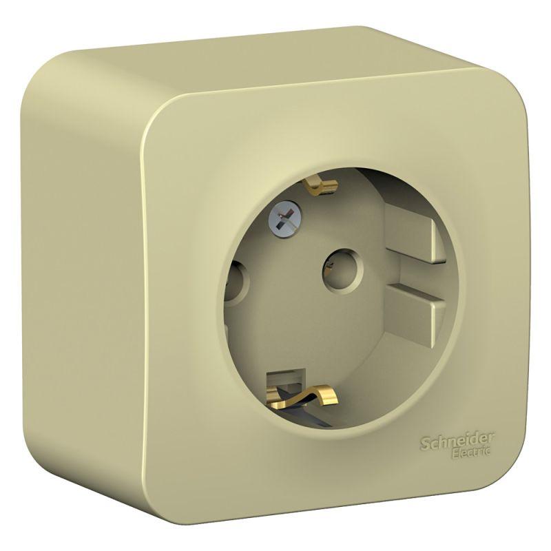 розетка 1-м оп blanca 16а ip20 250в с заземл. без защ. шторок с изолир. пластиной беж. se blnra010117 от BTSprom.by