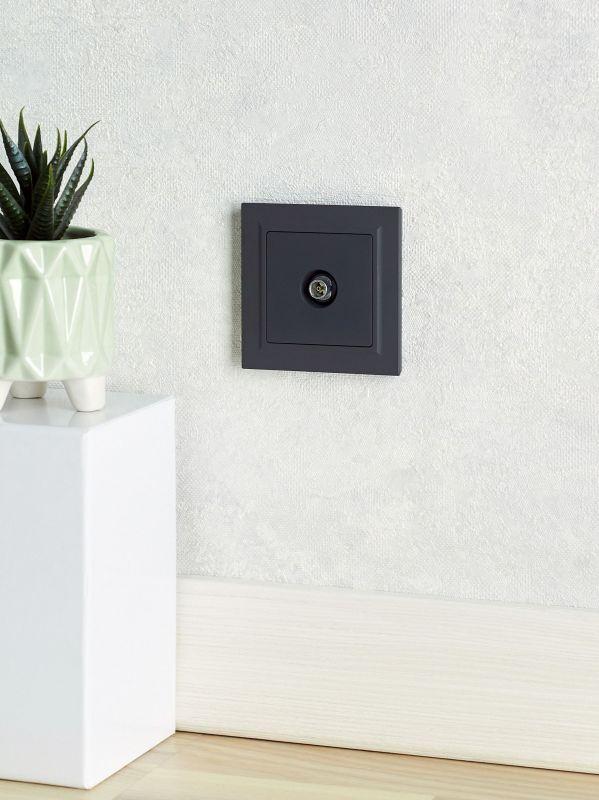  Розетка телевизионная оконечная TV СП Brite РТВ11-0-БрГ механизм графит IEK BR-A10-O-K53 фото в каталоге от BTSprom.by