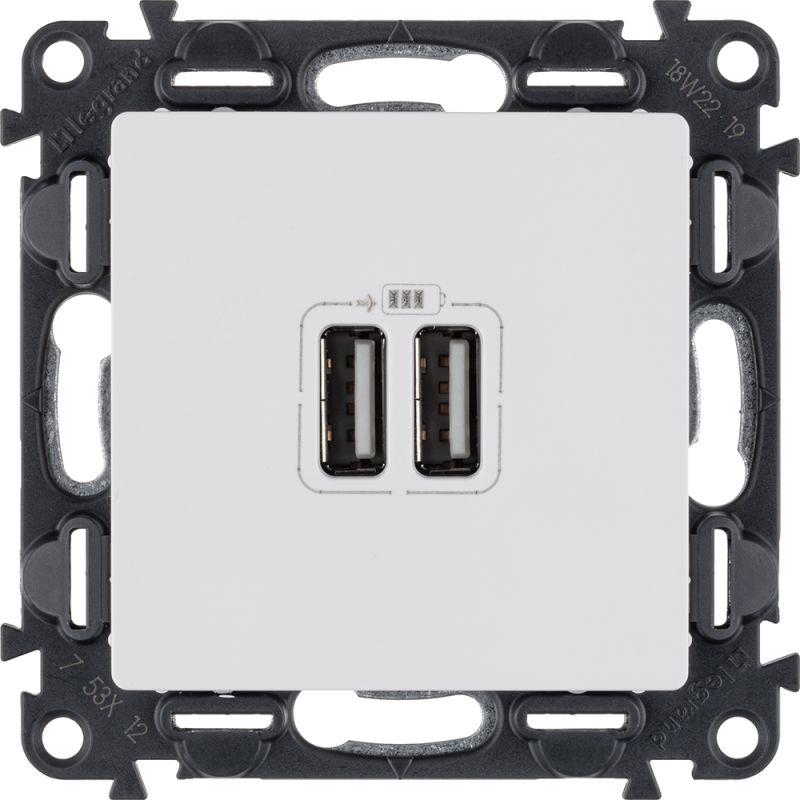 розетка usb 2-м valena life 240в/5в 2400ма с лицев. панелью механизм бел. leg 753412 от BTSprom.by